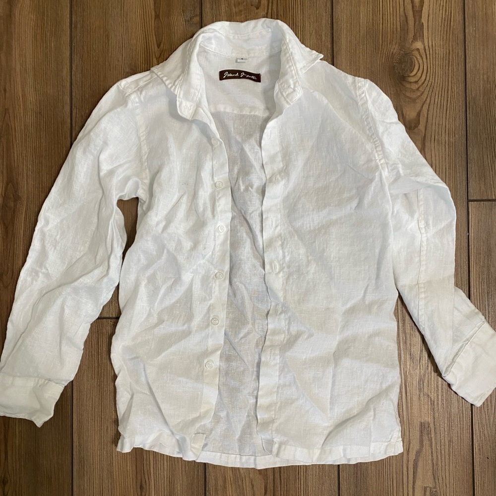Boys White Linen Shirt